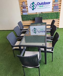 dublin black polka dining set